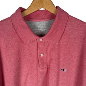 Vineyard Vines Edgartown Polo Mens XXL Pink Heathered Short Sleeve 1G011055